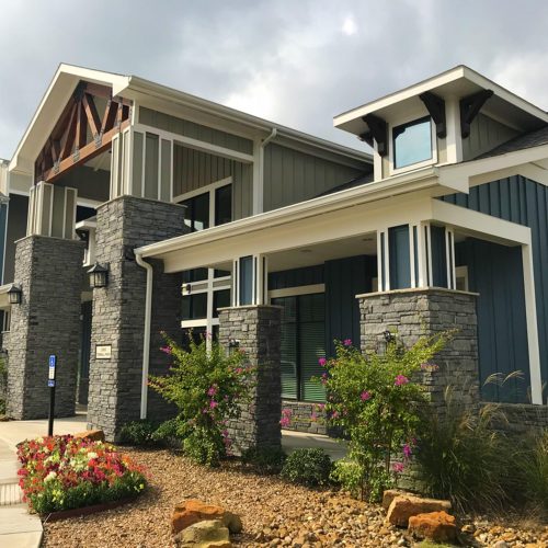 custom gray ledgestone home